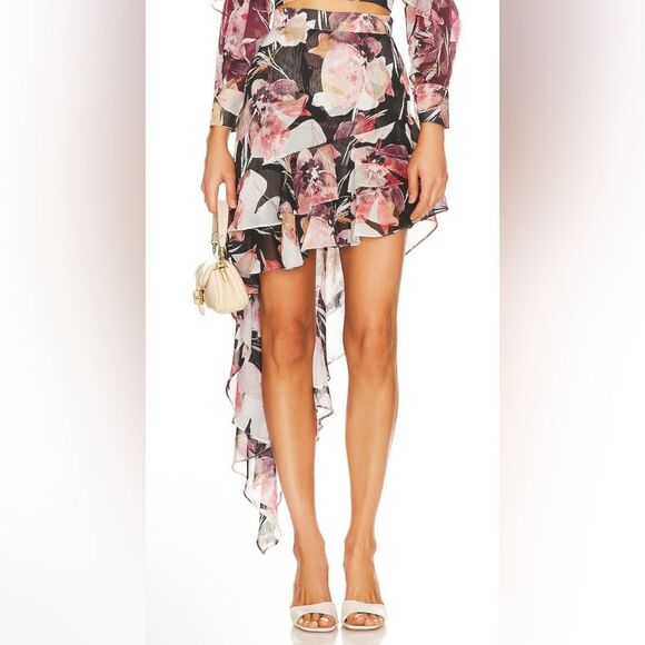 Misa Sky Floral Asymmetrical skirt NWT Size XS - Picture 1 of 9